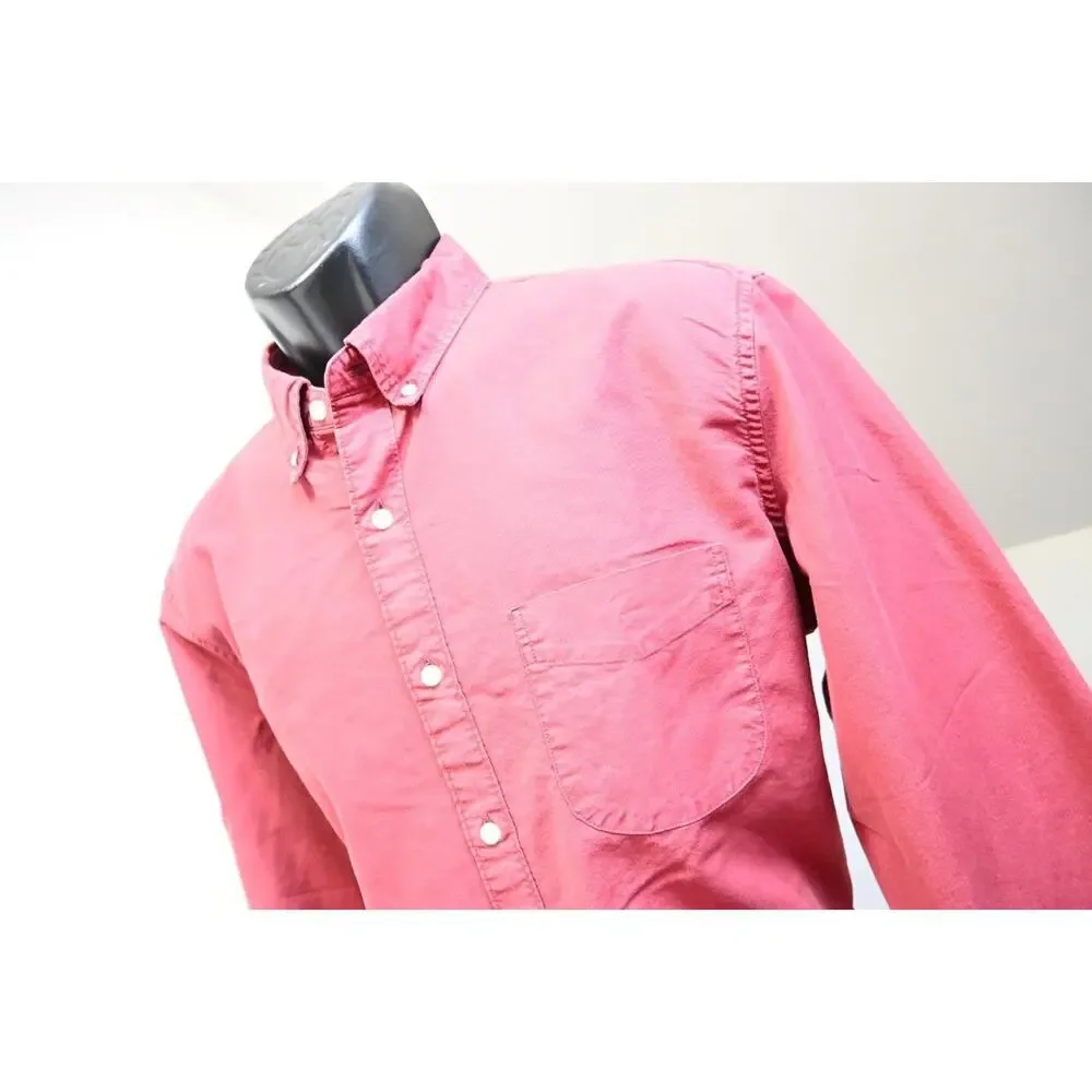 J Crew Dress Shirt Slim Untucked Dark Red Button Up Long Sleeve Mens Sz‎ Large
